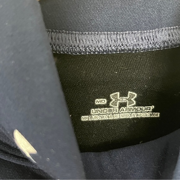 Vintage Under Armour Womens Compression Top Size Md Blue Nylon Made In USA - Picture 3 of 6